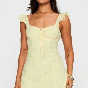 strapless open back dress Carlita Mini Dress Yellow main image 0